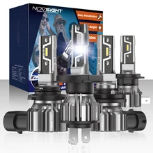 NOVSIGHT N57 H7 Super Bright Lamps H4 H11 H8 H9 H1 9005 HB3 9006 HB4 880 881 Mini Size 50W 10000LM Headlamp 6500K White Fog Lamp