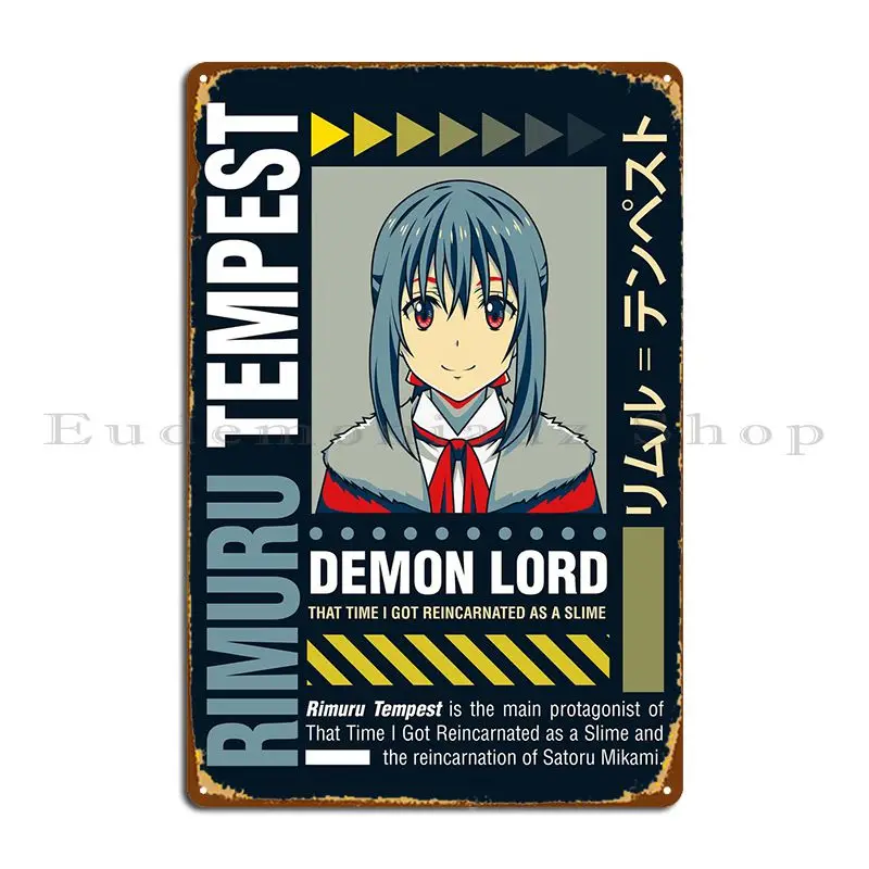 

Металлический знак Demon Lord Slime Tempest, дизайнерские печатные таблички, кинопроектирование, оловянный знак, плакат