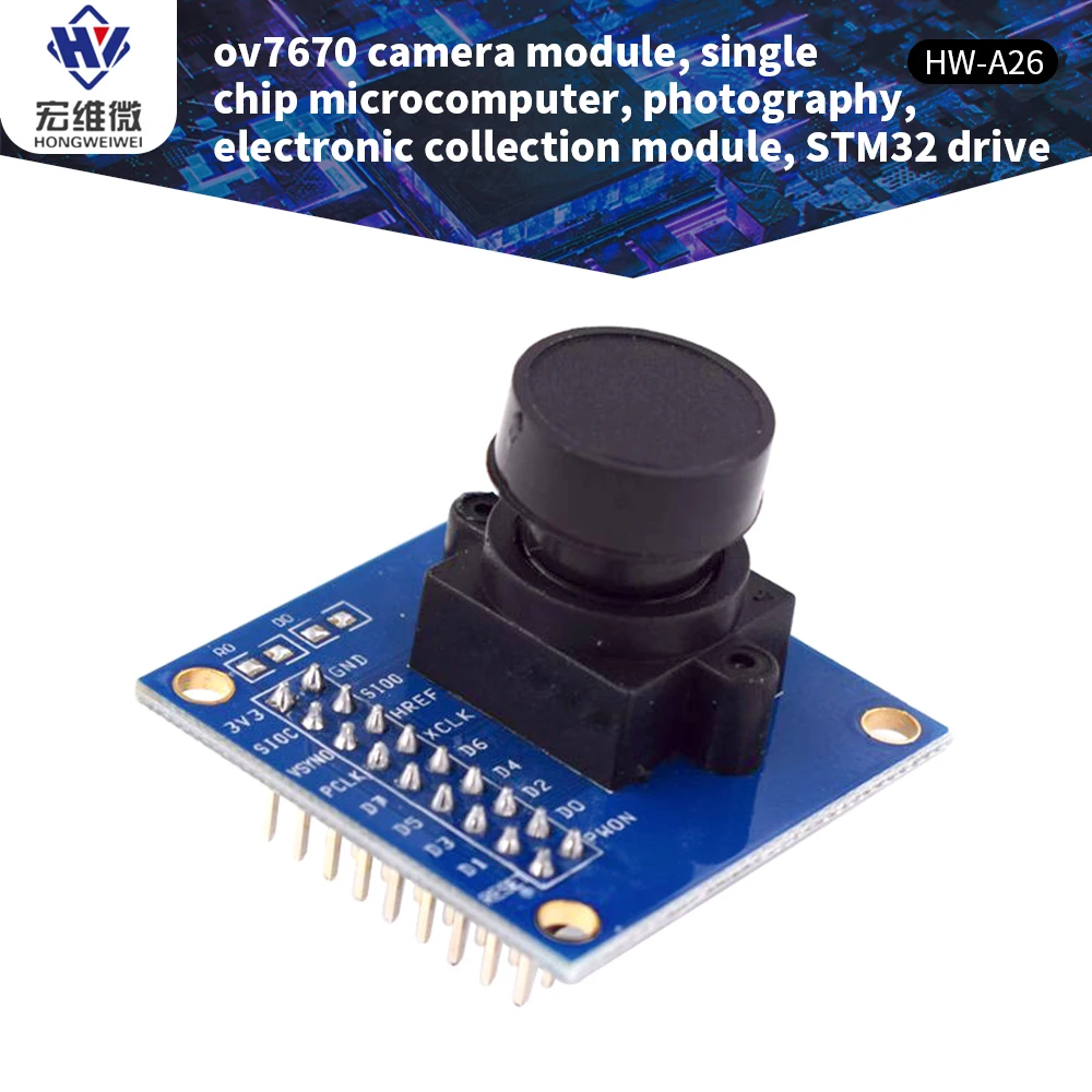 

OV7670 Camera Module Supports VGA CIF Image Zoom Auto Exposure Control Display Active Size 640x480 I2C Interface for Arduino KIT