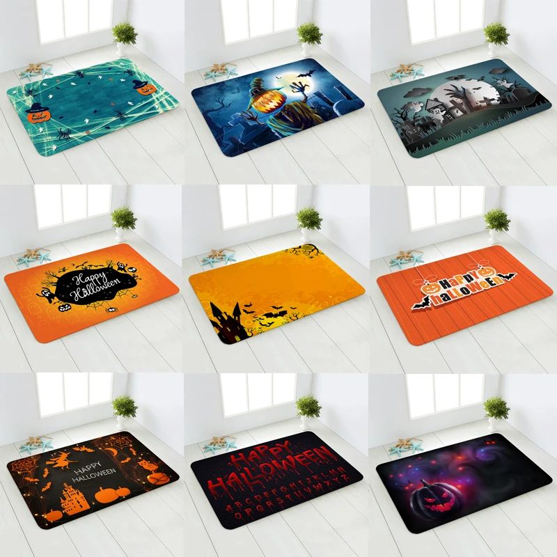 

Halloween Door Mat Floor Mat Outdoor Indoor Gnome Pumpkin Doormat Entrance Hallway Welcome Bedroom Kitchen Rug