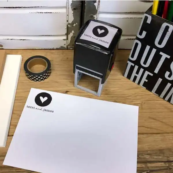 

Personalized Self Inking Rubber Stamp - Heart