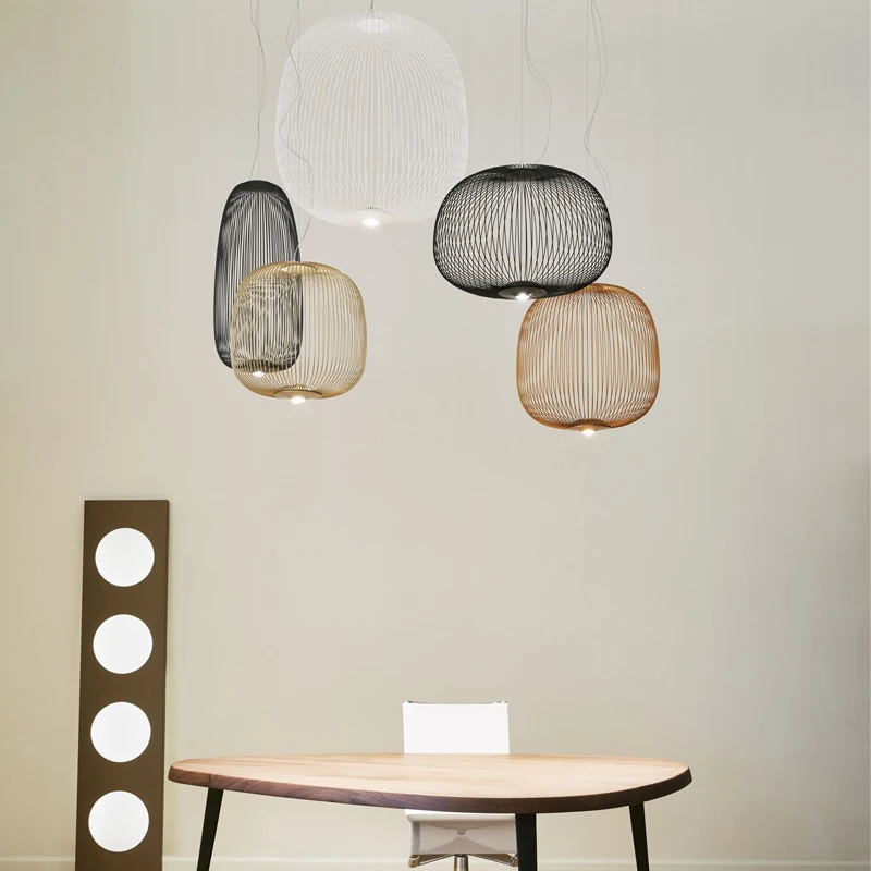 

Nordic Dimming Spokes 1/2 Pendant Light Black White Yellow Suspension Pendant lamp Industrial Chandelier lighting Living decor