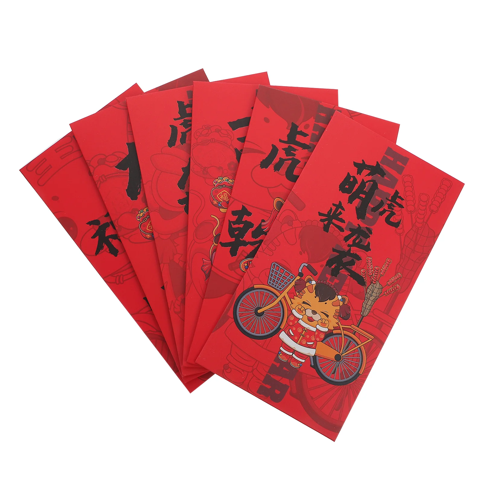 

24 Pcs Spring Festival Red Packets Tiger Year Money Packets(Random Pattern)