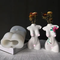 loven lv813f diy 16cm creative female body plaster vase mould 22cm thin female arm flower pot silicone mold for living room
