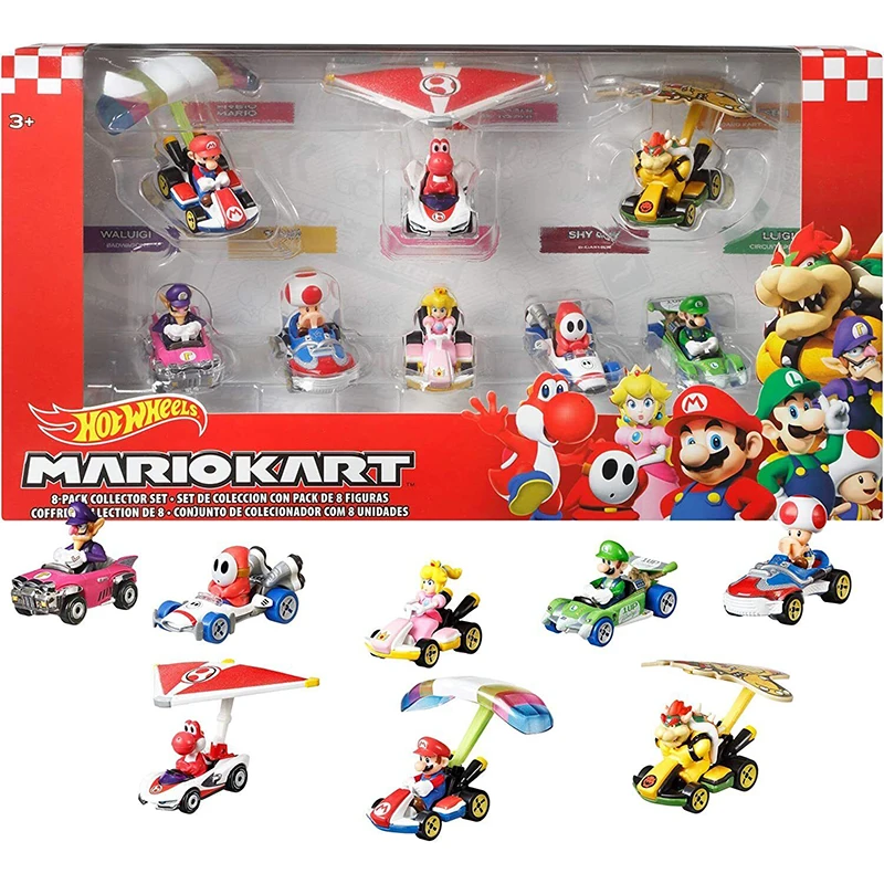 S With Glider Set Yoshi Bowser Luigi Toad Waluigi Shy Guy 1:64 Diecast Car Toy Gxy11 Boy Toys