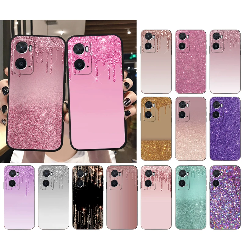 

Phone Case for OPPO A77 A57 A57S A78 A96 A91 A54 A74 A94 A73 A52 A53 A53S A15 A16 A17 Rose Gold Gripping Glitter