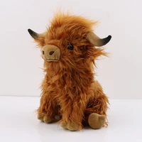 25cm kawaii scottish highland cow plush toy cute simulation long haired cow stuffed plushie doll toys for children gift