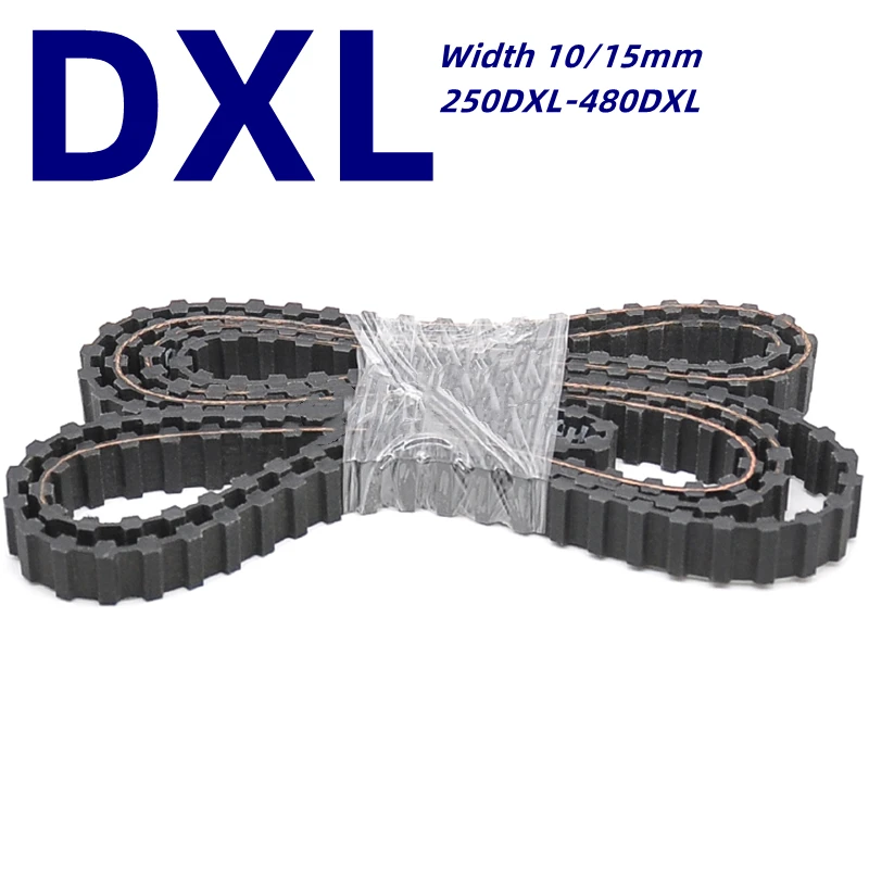 Фото DXL-XL черный резиновый двухсторонний зубчатый ремень, ширина 10/15 мм 250/260/270/276/280/290/300/330/340/348/352/360/376/384-480DXL №1