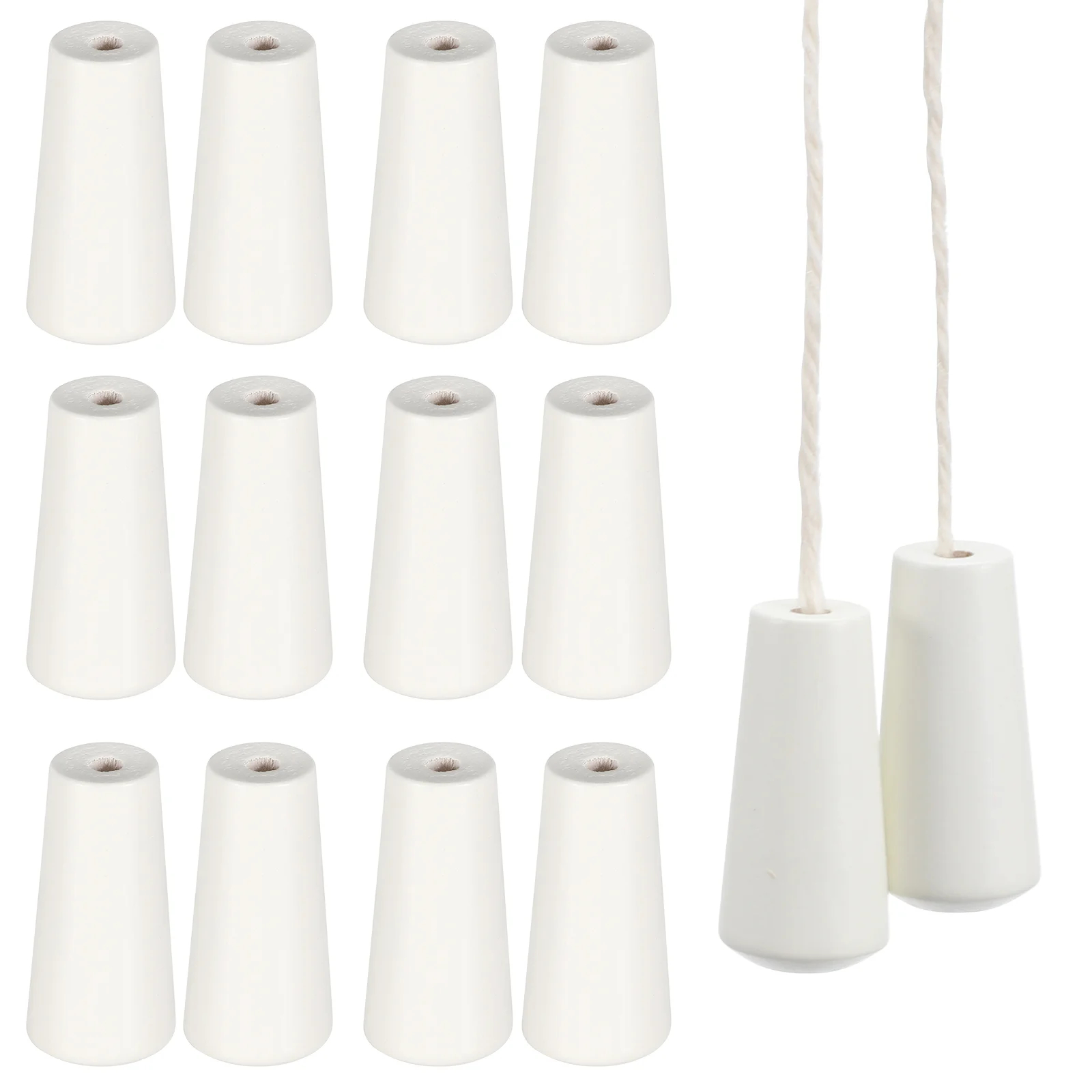 

12 Pcs White Accessories Wood Blind Small Pendants Pull Ends Wooden Ball Curtain Knob Hanging Pulls Cord Knobs