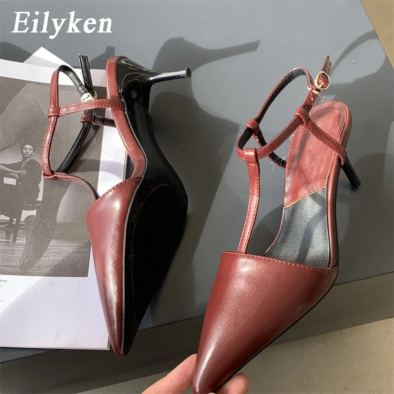 

Eilyken 2023 New Fashion Women Pumps Pointed Toe Ladies Buckle Strap Slingback Shoes Dress Party Sandal Zapatos Mujer