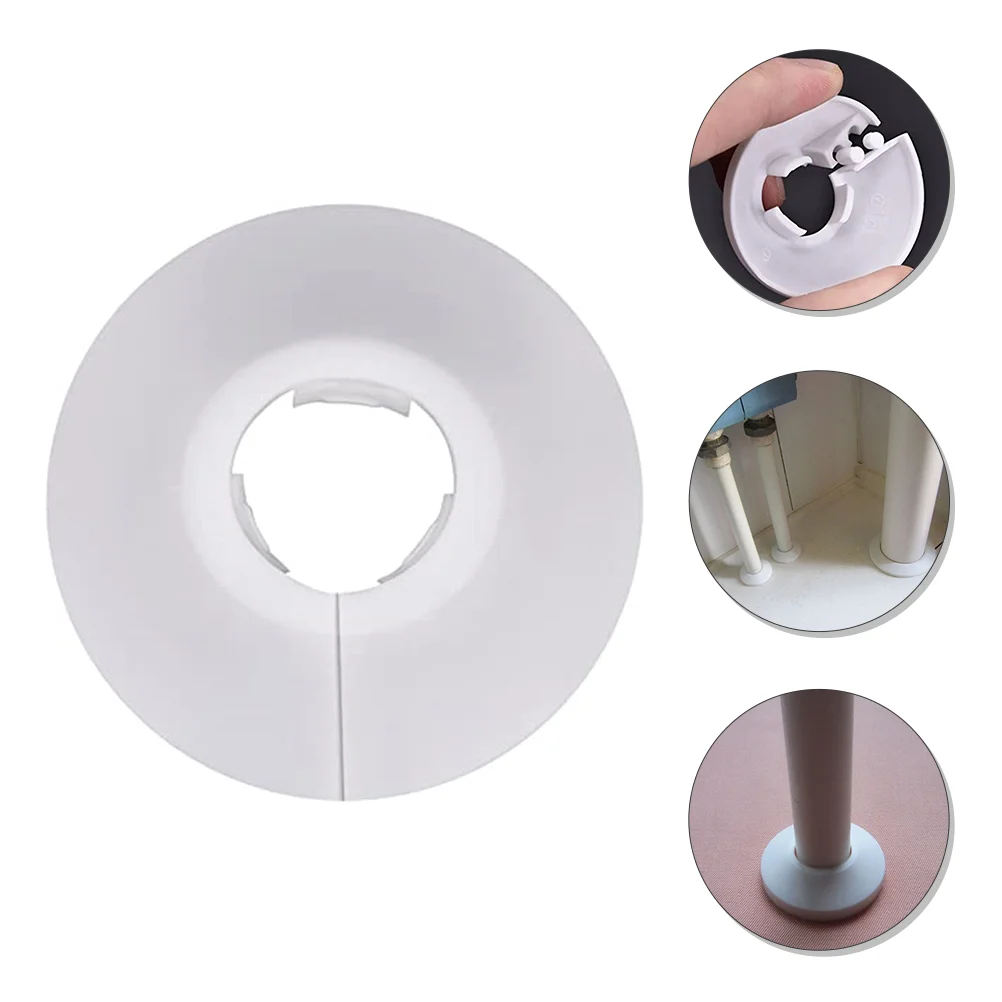 

12 Pcs Pipe Decoration Cover PVC Round Wall-mounted Pipeline Hole White Flexible Water Hose Appendix Accessory