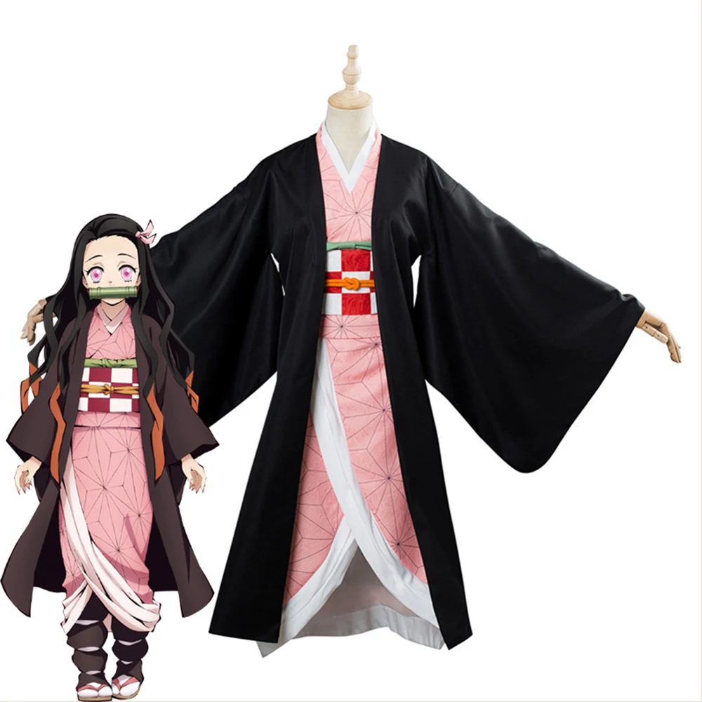 

Kamado Nezuko Cosplay Costume Demon Slayer Halloween Anime Cosplay Cartoon Kimetsu No Yaiba Costume For Kids For Adult Gifts