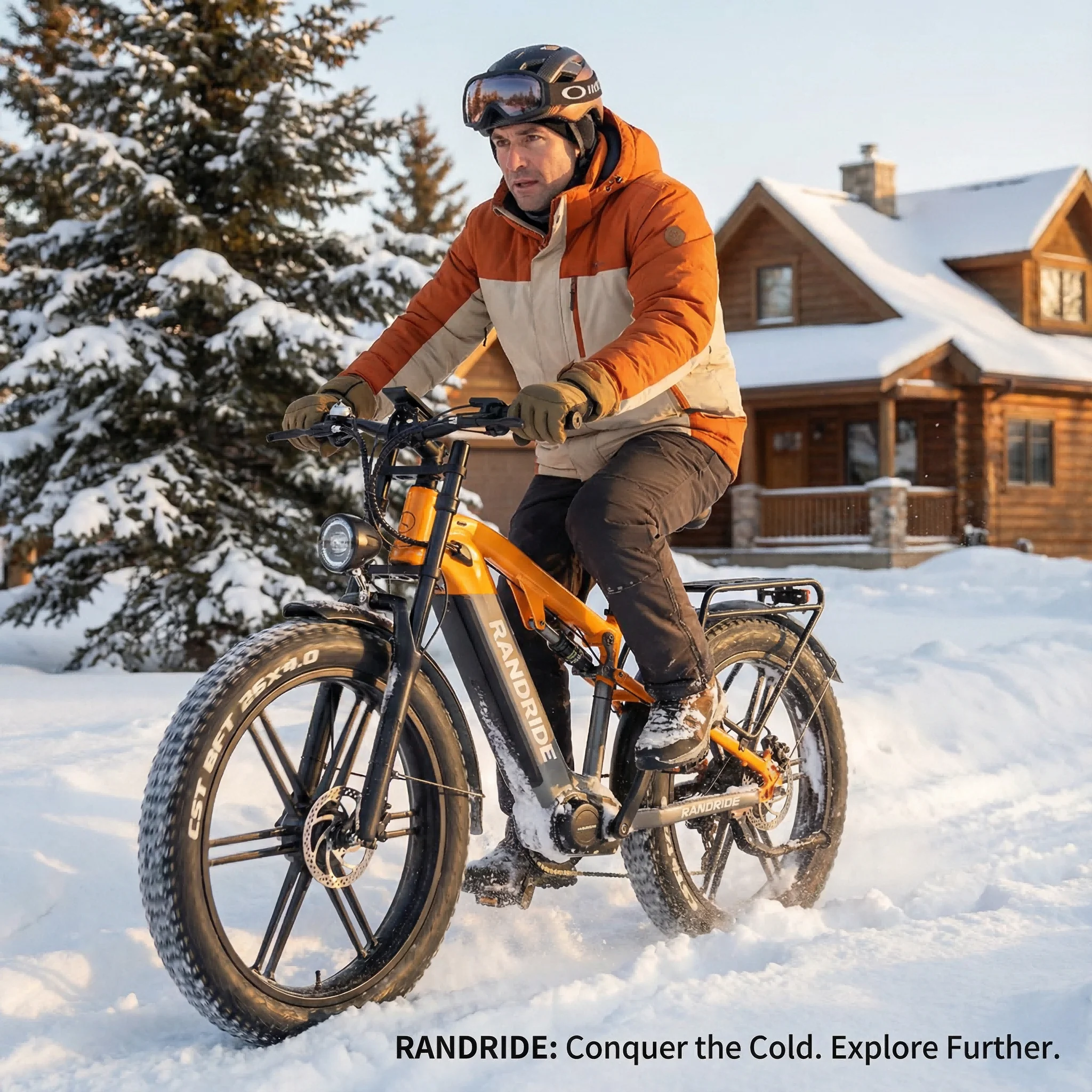 Фото Электровелосипед RANDRIDE YX80MM-2, аккумулятор 48В 20Ач, шины 26x4.0 дюймов, двойная амортизация, горный электровелосипед, со складов в Австралии и России №3