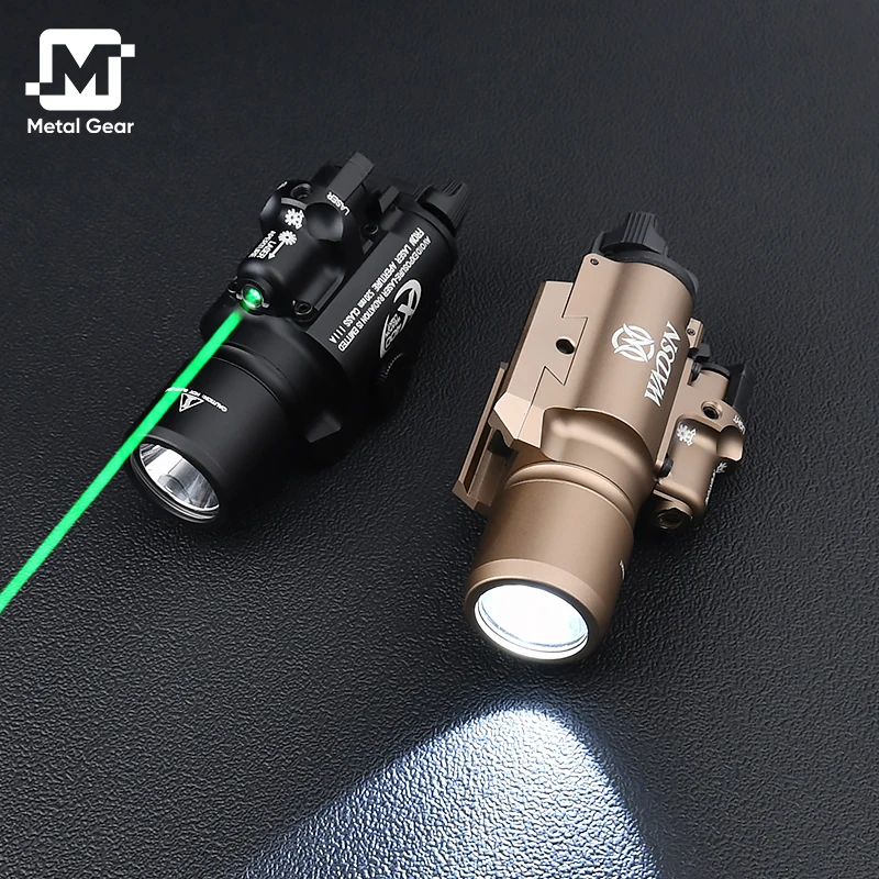 Tactical Surefir X400 Weapon Scout Light Red Green Laser Pistol Gun Flashlight For Hunting Airsoft Picatinny Rail