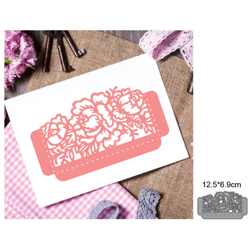 

Openwork Rose Greeting Card Metal Cutting Dies For DIY Scrapbook Cut Die Paper Cards Embossed Decorative Craft New
