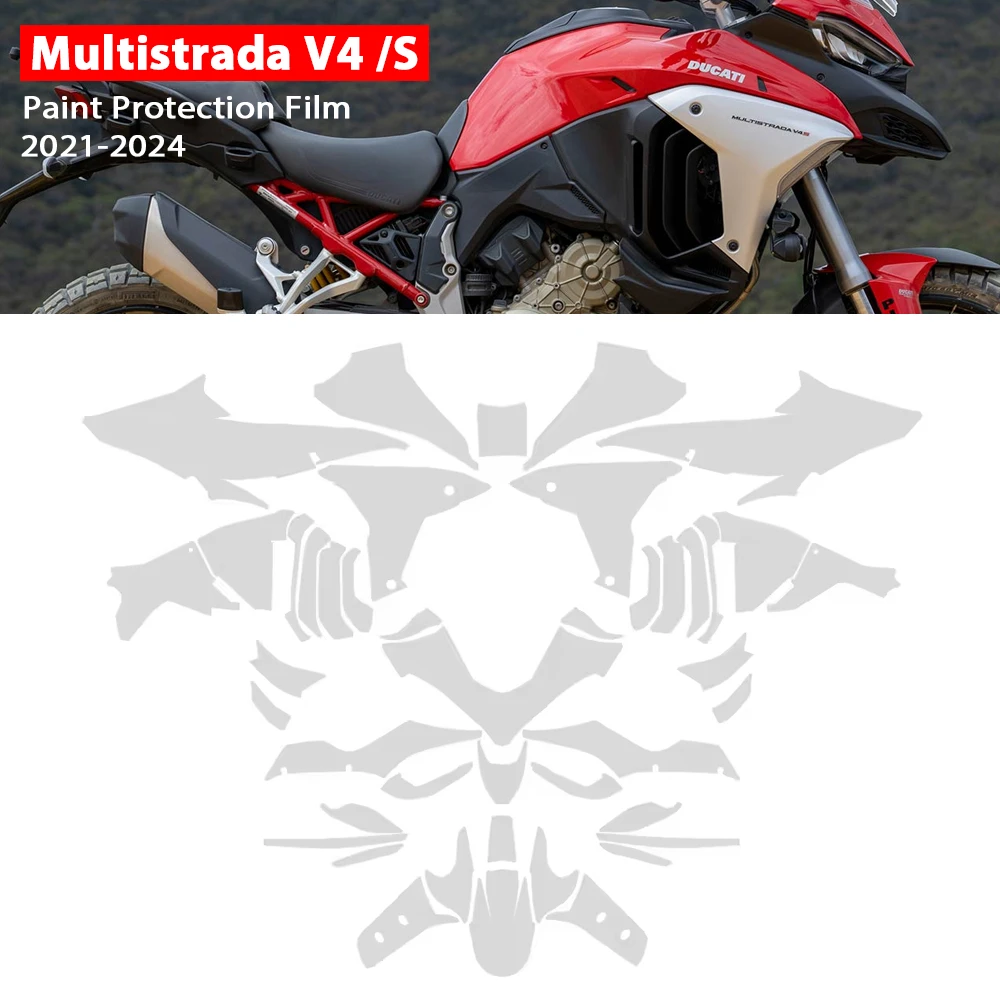 Фото Для Ducati MULTISTRADA V4/S мотоциклетная защитная пленка из ТПУ для краски PPF, защитный обтекатель против царапин Multistrada V4S 2021-2024 №1