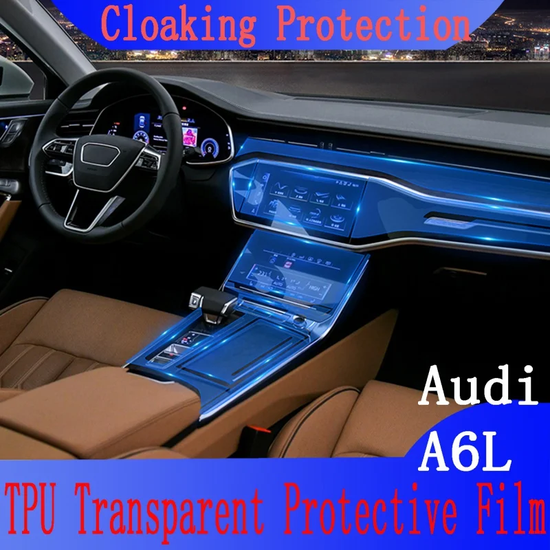 

Sticker For Audi A6L A6 C8 2018 2019 2020 Central control protective film display protective headlight film Car Accessories