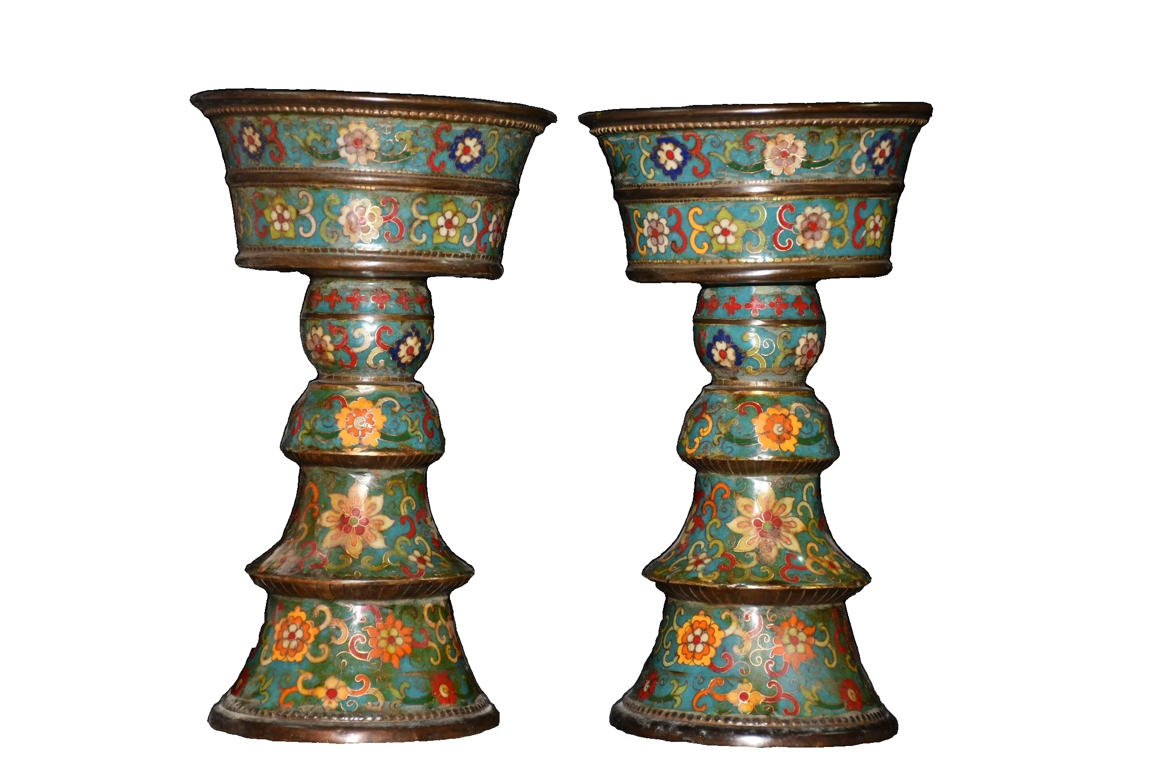 

LAOJUNLU Pure Copper Cloisonné Filigree Pair Of Wax Table Ornaments Chinese Traditional Style Antiques Fine Art Gifts Crafts