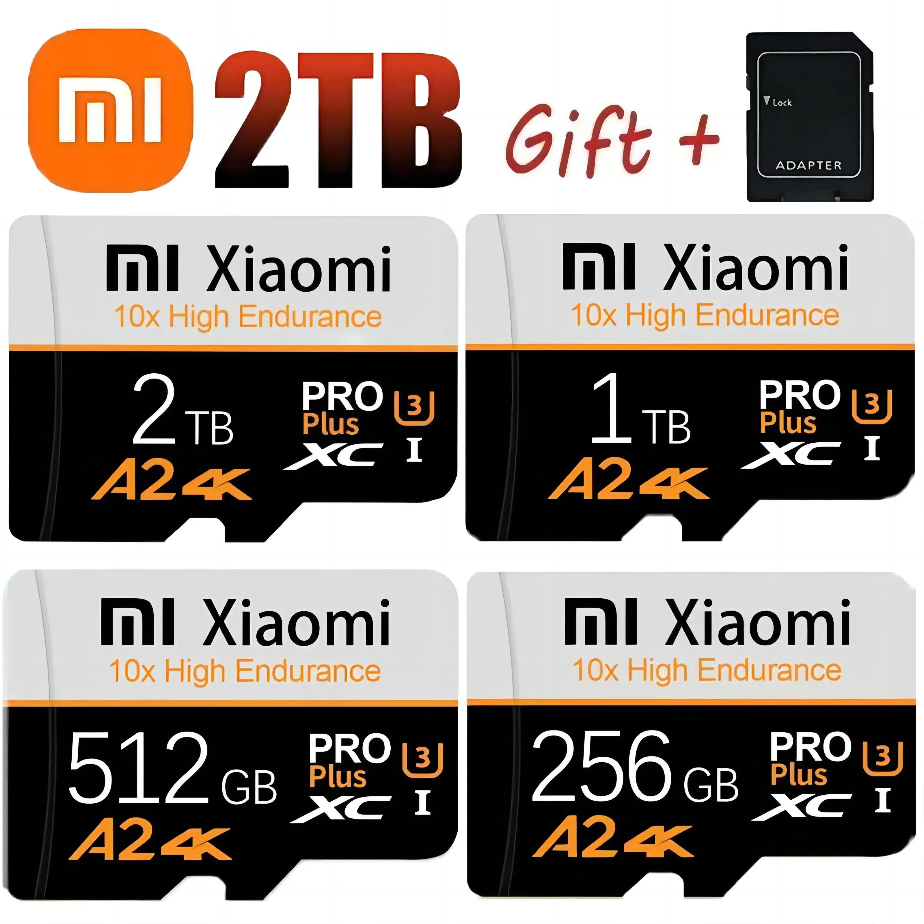 Xiaomi 2TB 1TB Flash Card Mini Micro TF 512GB SD-карта большой емкости 128GB Class10