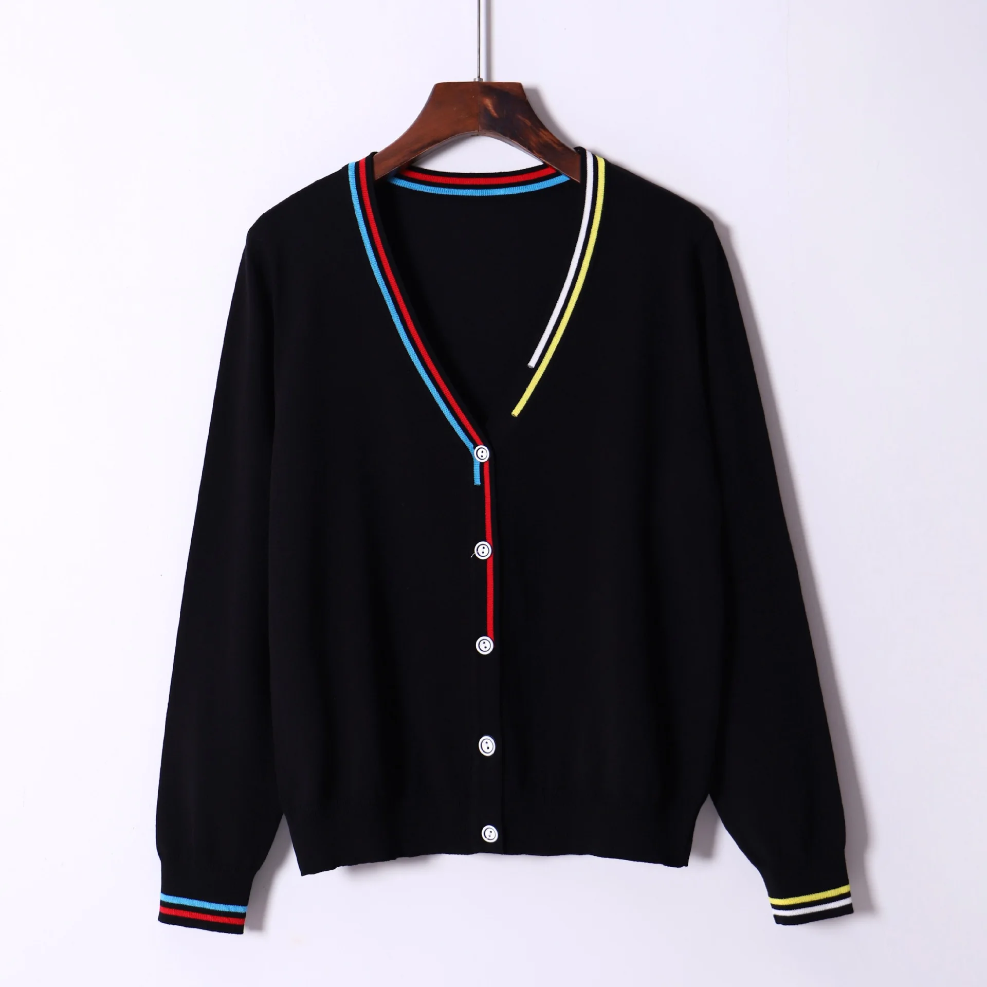 

Топ вязаный крючком, блузки, трикотажная одежда, укороченный модный кардиган из джерси в Корейском стиле, женские вязаные свитера, черная верхняя одежда
