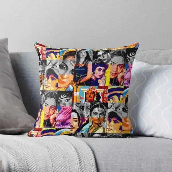 

Vintage Bollywood Pattern 3 Printing Throw Pillow Cover Home Case Waist Throw Square Fashion Anime Office Pillows not include