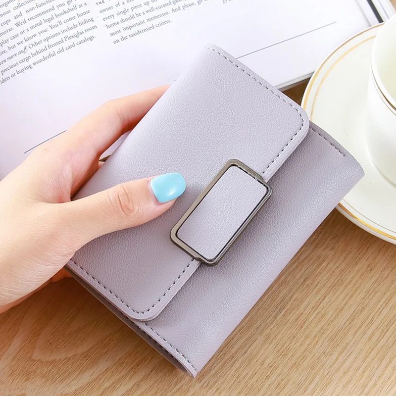 

Small Women Wallets Fashion PU Leather Purse Korean Style Card Bag For Lady New Arrival Clutch Female Simple Money Clip Wallet