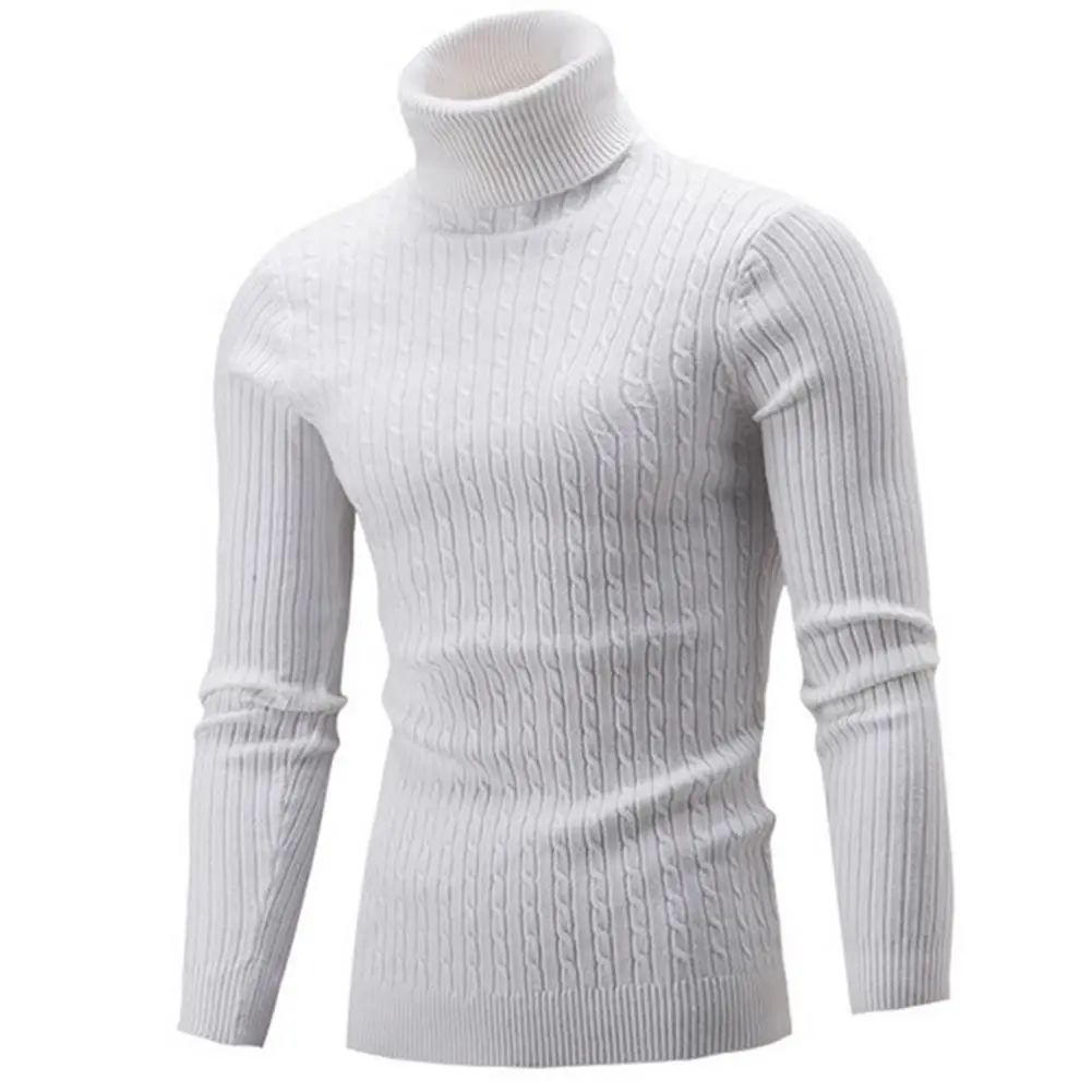 

High Knitwear Neck Thick Turtleneck Sweaters Solid Slims Warm Sweater Color Men Mens Male Winter Sweater Men's Sweaters Pullover