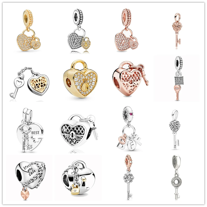 Новые бусины Keep Me Safe Best Friends Heart Love Lock &amp Φ подходят для оригинального браслета Pandora