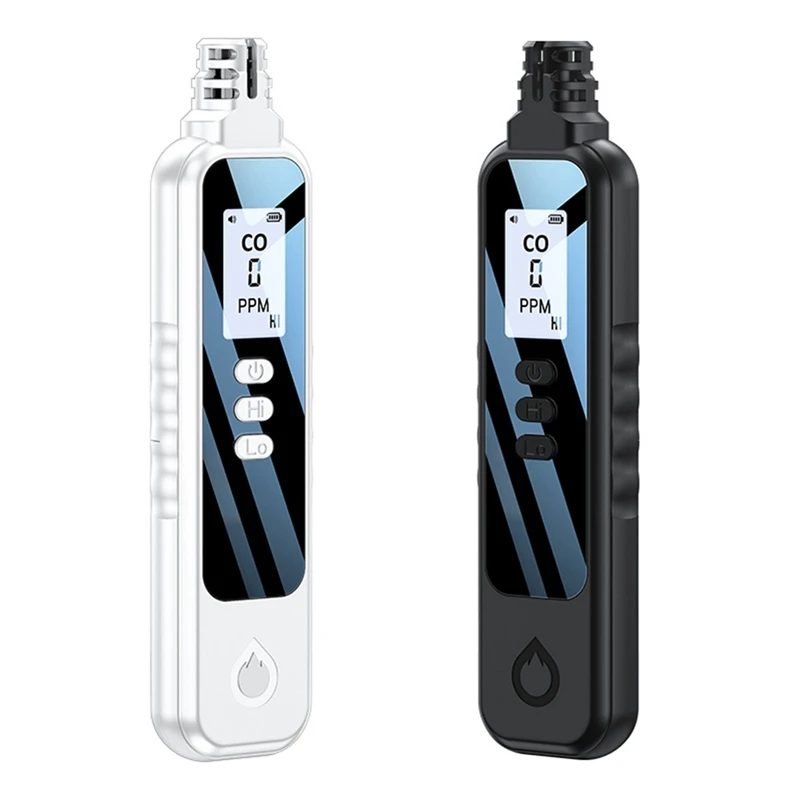 

1 Set Mini Carbon Monoxide Detector Portable CO Alarm Detector With Lanyard -White