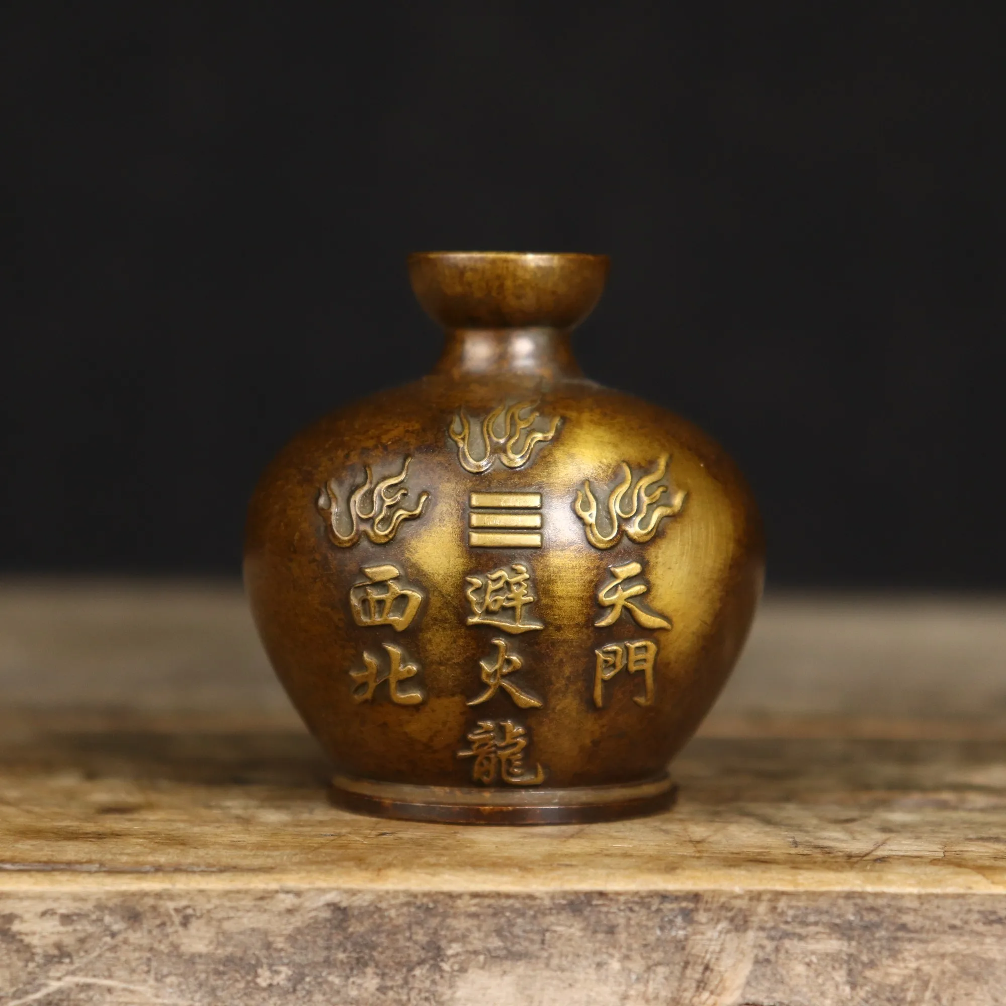 LAOJUNLU бутылка огненного дракона из чистой меди, Кухонное размещение, значение калибра: 2,4 см, китайский традиционный стиль, антиквариат, изобразительное искусство