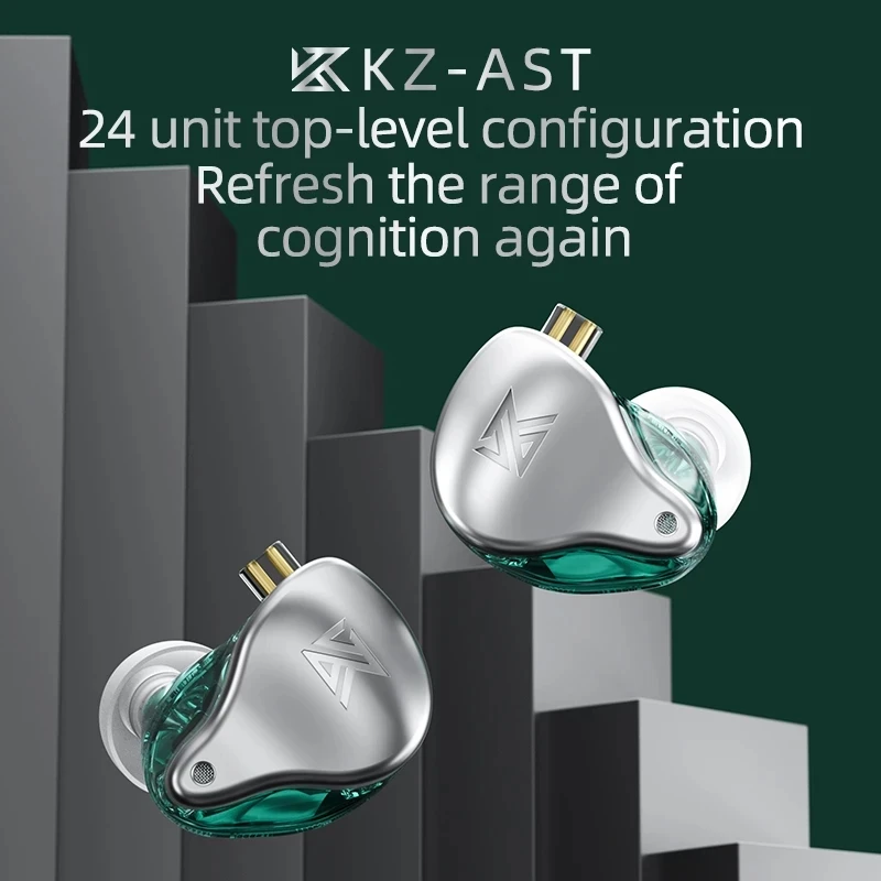 

KZ AST In Ear Earphone 24 BA Units HIFI Bass Balanced Armature DJ Monitor IEM Noise Cancelling Headsets KZ AZ09 ASX ZS10 PRO ZSX