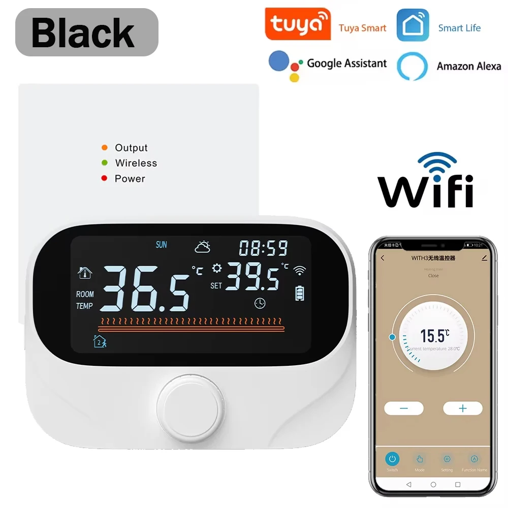 

Tuya Wi-Fi умный дом беспроводной термостат RF аккумулятор газовый котел отопление воды цифровой регулятор температуры Alexa Google Home