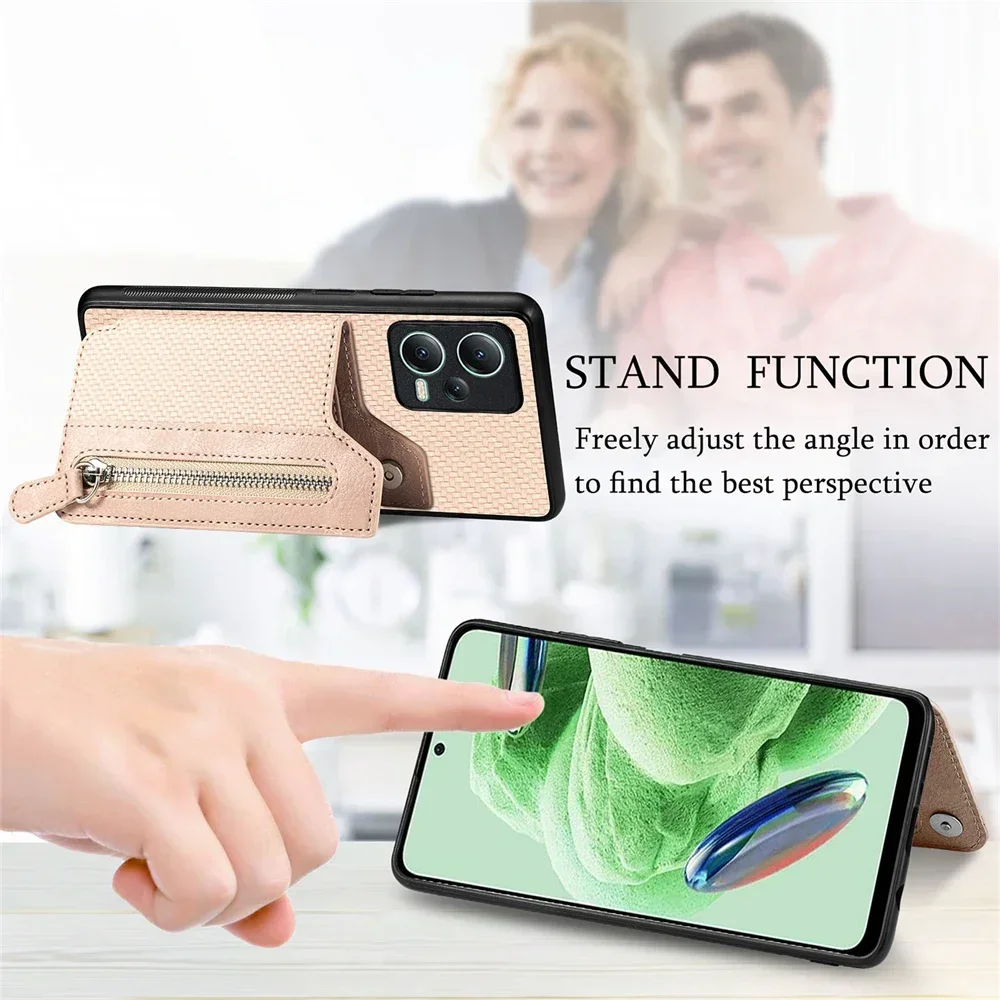 Магнитный чехол Funda для POCO F6 F5 F3 F4 M5S X6 X5 X3 NFC X4 GT M3 M4 C65 M6 Pro Кожаный флип-чехол с