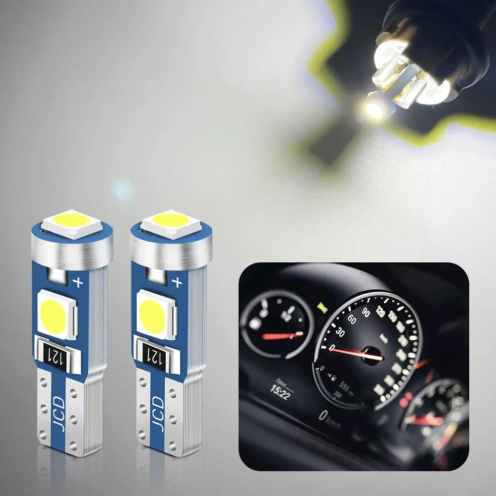 10pcs T5 Led Bulb W3W Car Interior Lights Instrument Lamp Fo