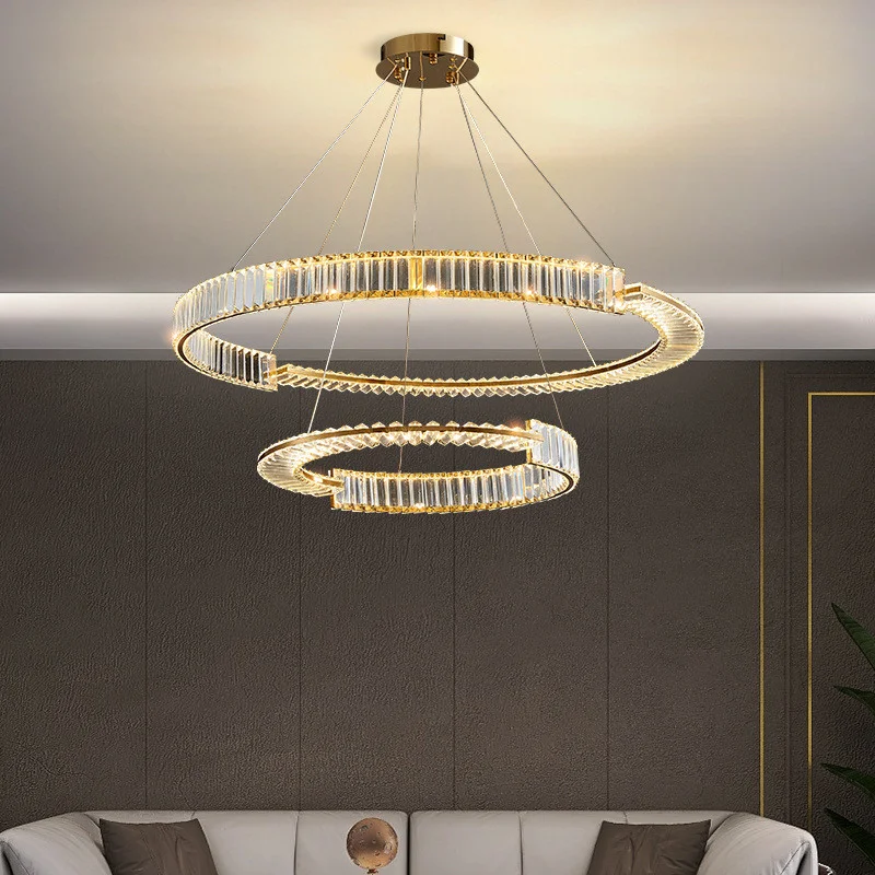 

Современный роскошный потолочный светильник для гостиной, светодиодный подвесной светильник с регулируемой яркостью, необычный Золотой металлический подвесной светильник с кристаллами K9, светодиодный потолочный светильник