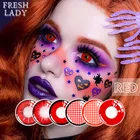 1 пара, прозрачные линзы красного цвета в стиле аниме, для макияжа