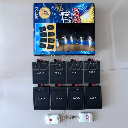 

A08 8 CUES Lighting Remote Control Receiver Commercial Wedding Machine Wireless Fireworks System Cold Fire Fountain Party Stage
