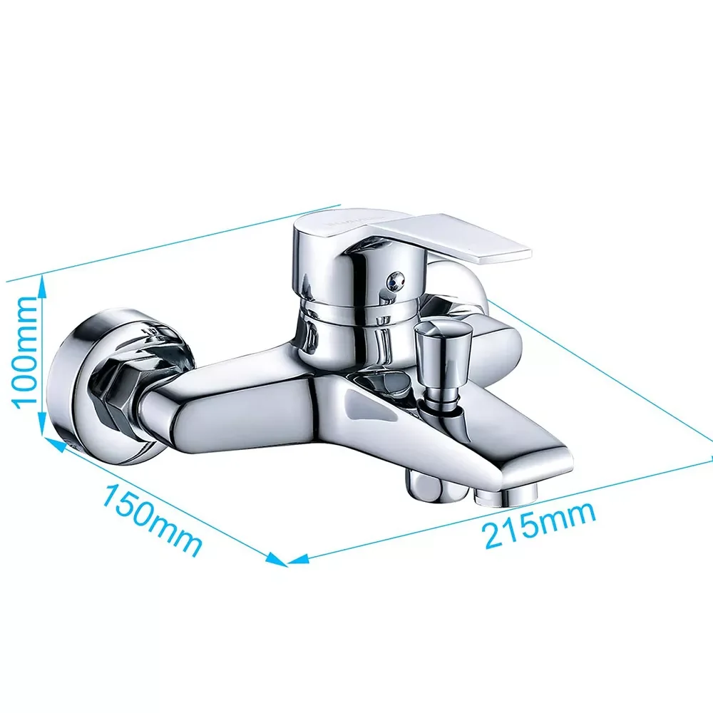 

Wall Mounted Bathtub Faucet Two Function Chrome Shower Mixer Brass Body Cold and Hot Bathroom Tap