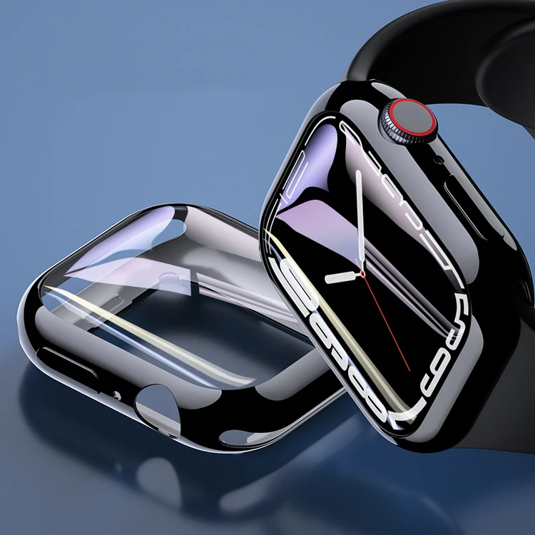 Защитная пленка для Apple Watch чехол 7 SE 45 мм 41 44 40 бампер из ТПУ 42 38 аксессуары Iwatch