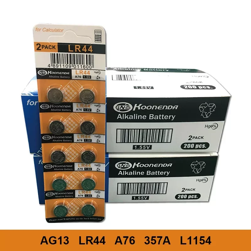 

NEW AG13 20PCS Alkaline Button Batteries LR44 357 357A A76 L1154 GPA76 Button cell AG 13 1.55V For Watch Electronic Remote