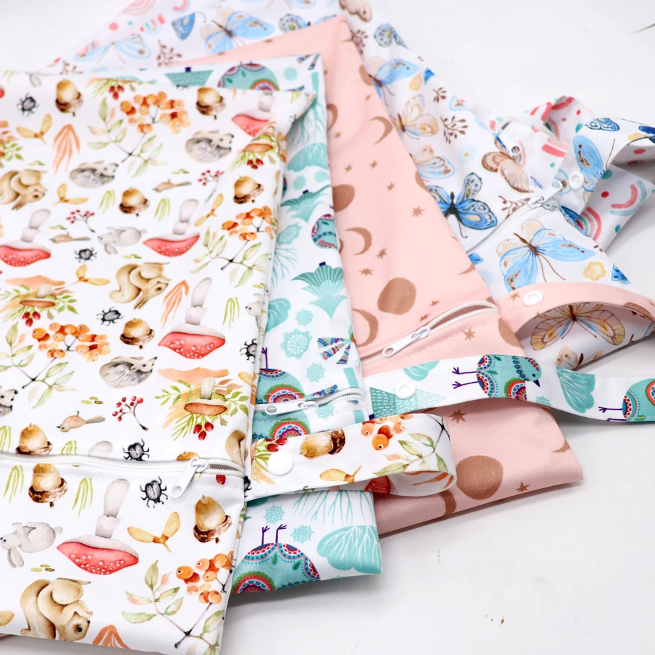 Водонепроницаемая сумка для мокрых памперсов Mummy Baby Maternity Packs Washable Zipper Diaper Caddy Organizer Dry Travel Nappy 30x40cm on