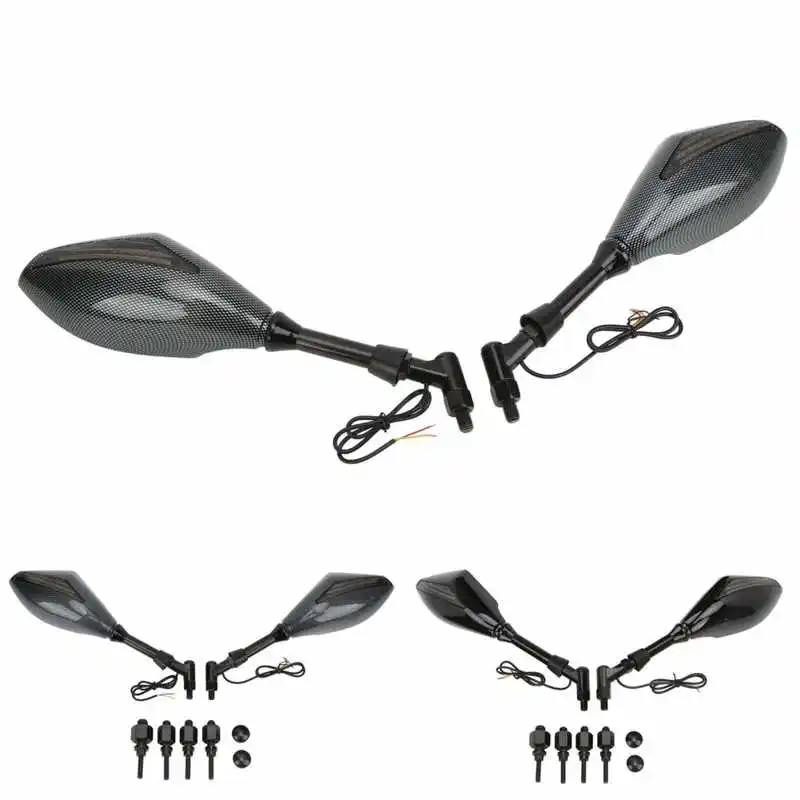 

Боковое зеркало для мотоцикла с поворотными сигналами, зеркало заднего вида для мотоцикла, желтая светодиодная пара, регулируемая для моди...