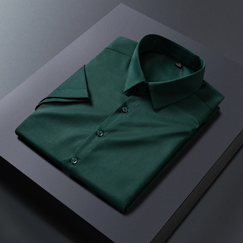 M-4Xl 2022 Men Shirts New Summer High Quality Cotton Short Sleeves Shirts Business Casual Fashion Breathable Shirts Jacket Men