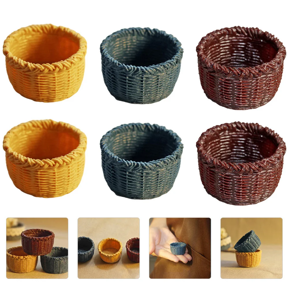

House Minibasket Furniture Supplies Ornaments Ornament Adornments Model Miniature Decor Accessories Crafts