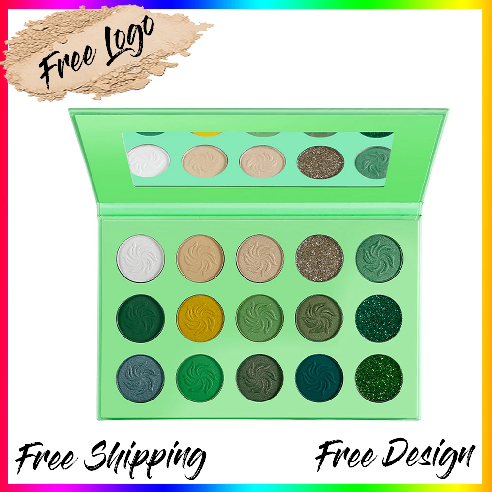 

Custom 15 Colors Vegan Makeup Eyeshadow Palette Private Label Earth Matte Pearlescent Powder Glitter Eye Shadow Wholesale