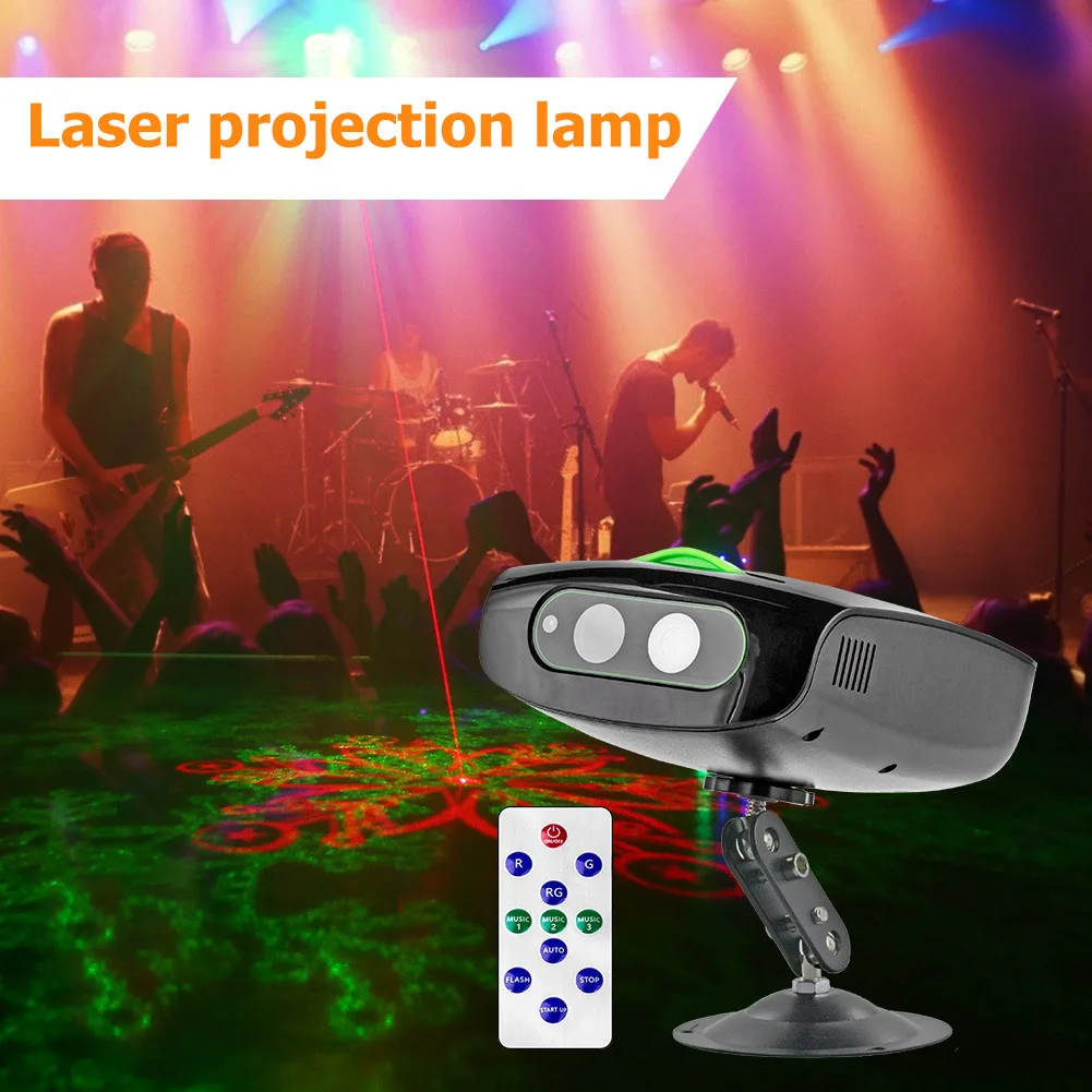 

Laser Projection Lamp DJ Flash Light Stage Lighting Voice Control KTV Party for Wine Pub Stage Light Parties Accessories