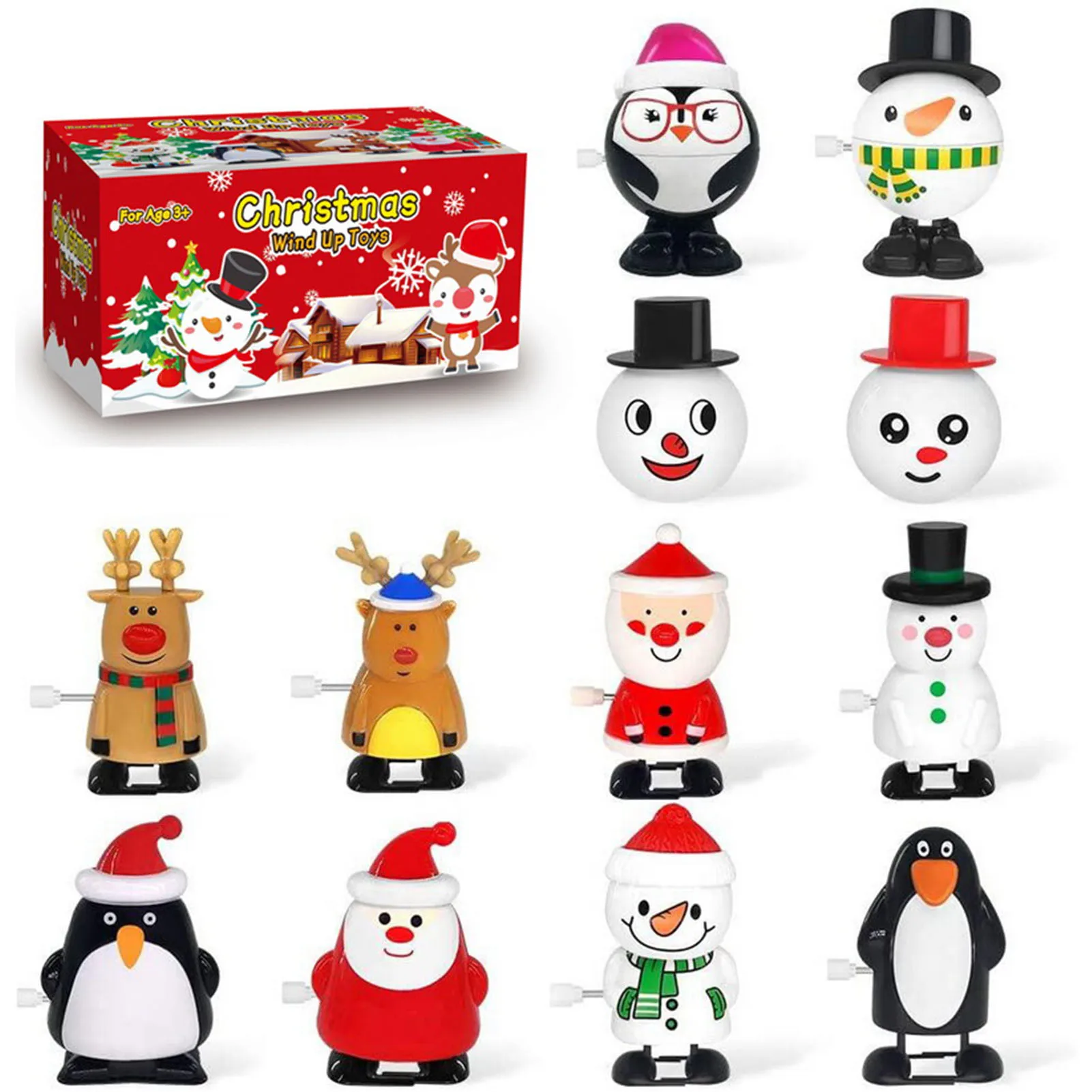 

Christmas Wind Up Toys Christmas Assorted Snowman Elk Clockwork Toys Christmas Assortments Party Favor Goody Bag Filler