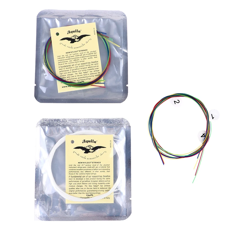 

Набор струн для укулеле, 4 шт., цветные нейлоновые струны для 21/23/26 дюймов, аксессуары для гитары