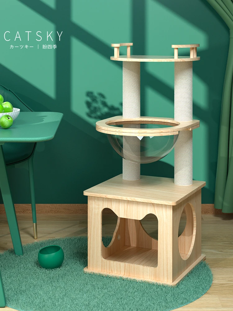 

Все твердые деревянные кошачьи деревья, столбик для кошачьих когтей, космическая игрушка-гнездо для кошек