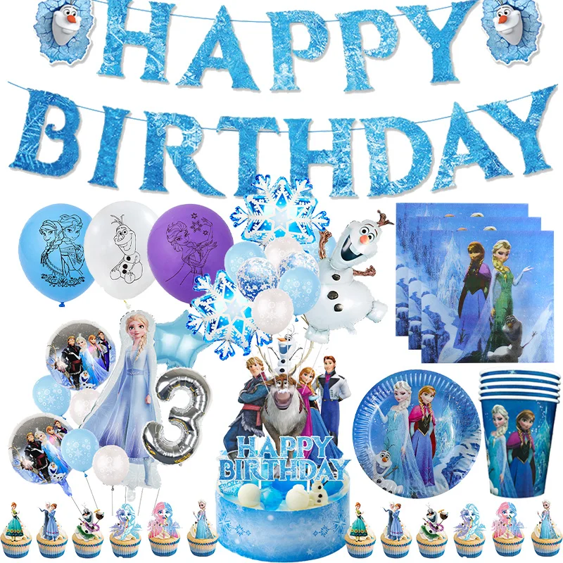 Disney Холодное сердце украшения на день рождения воздушные шары вечерние посуда